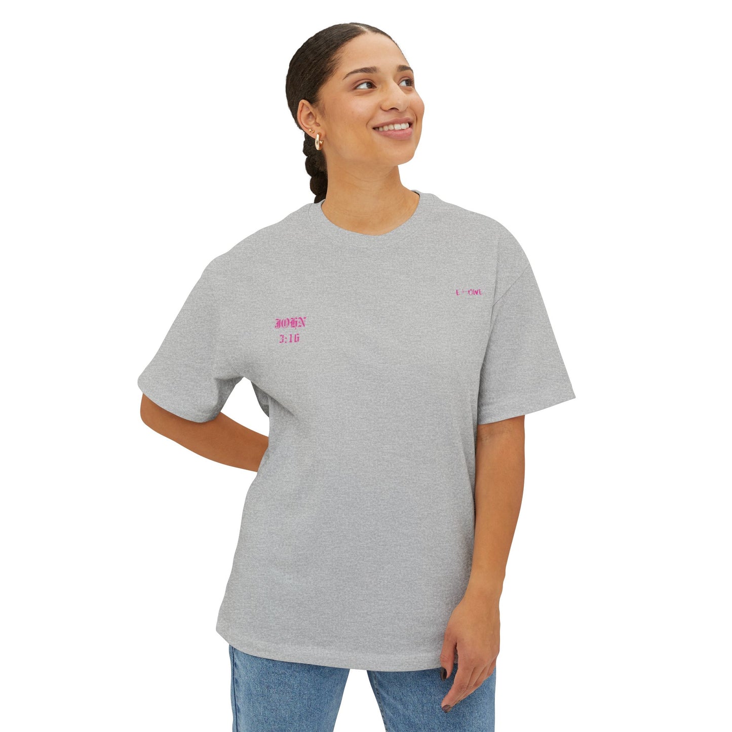 Christian Love Unisex Oversized Tee, Casual T-Shirt for Worship, Gift for Believers, Faith-Based Apparel, Everyday Wear