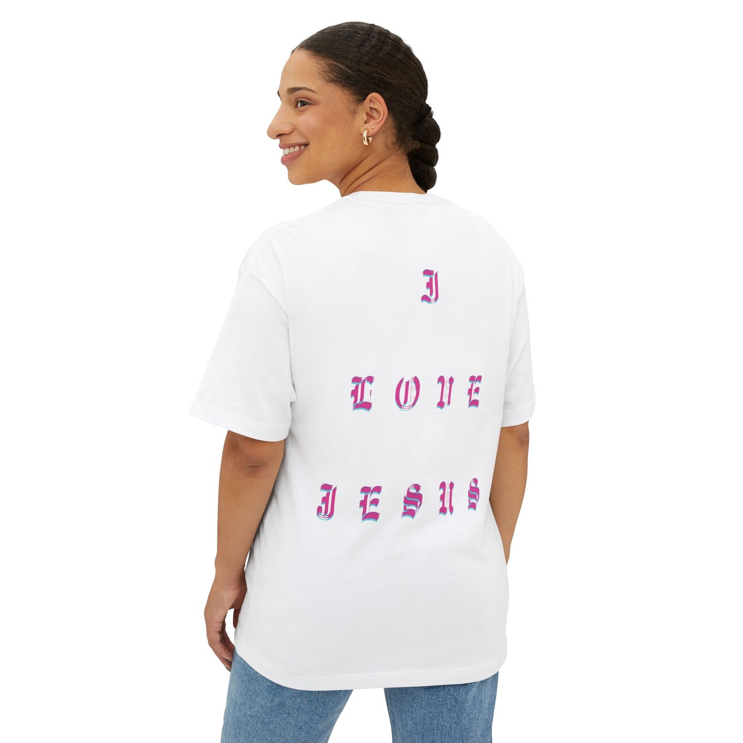 Christian Love Unisex Oversized Tee, Casual T-Shirt for Worship, Gift for Believers, Faith-Based Apparel, Everyday Wear