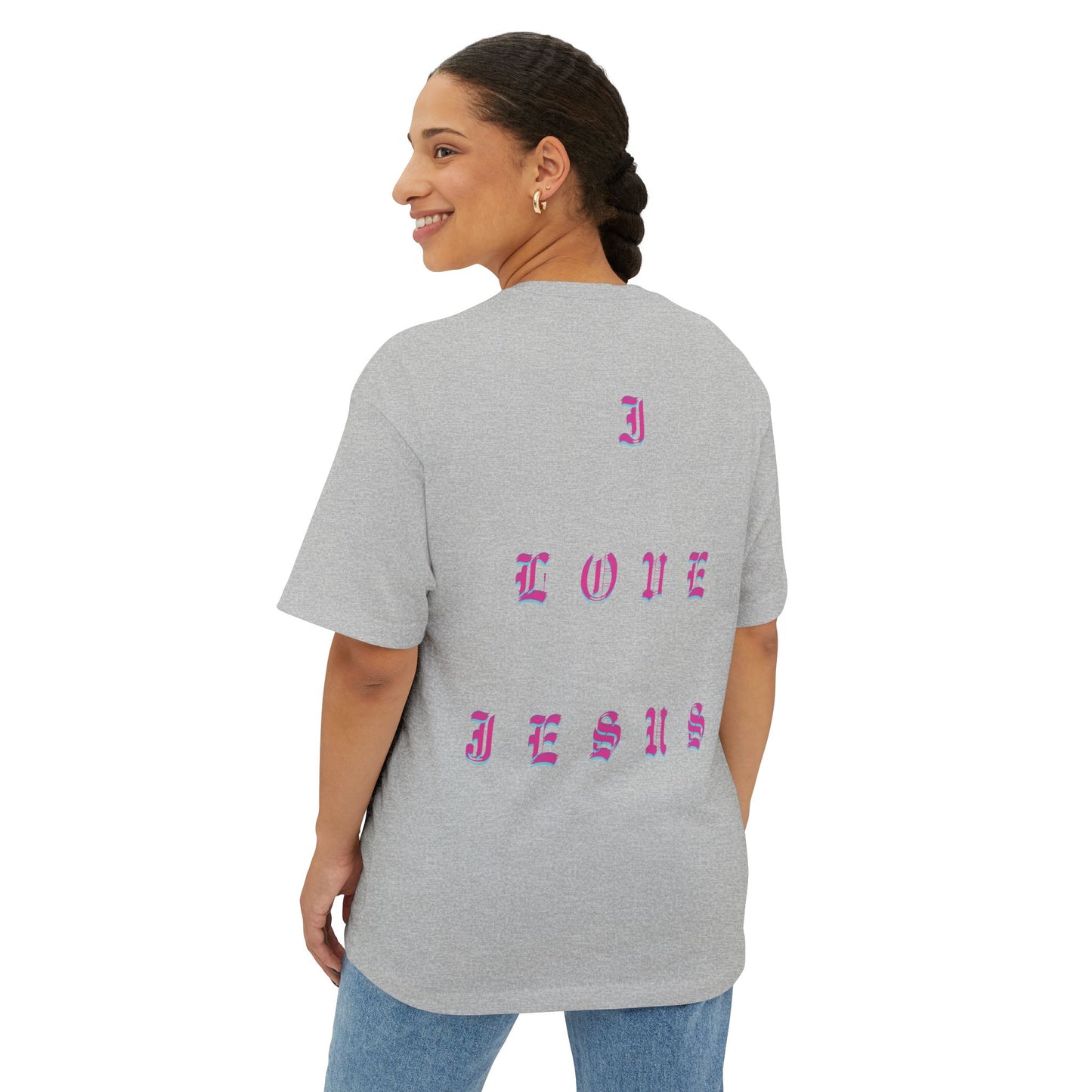 Christian Love Unisex Oversized Tee, Casual T-Shirt for Worship, Gift for Believers, Faith-Based Apparel, Everyday Wear