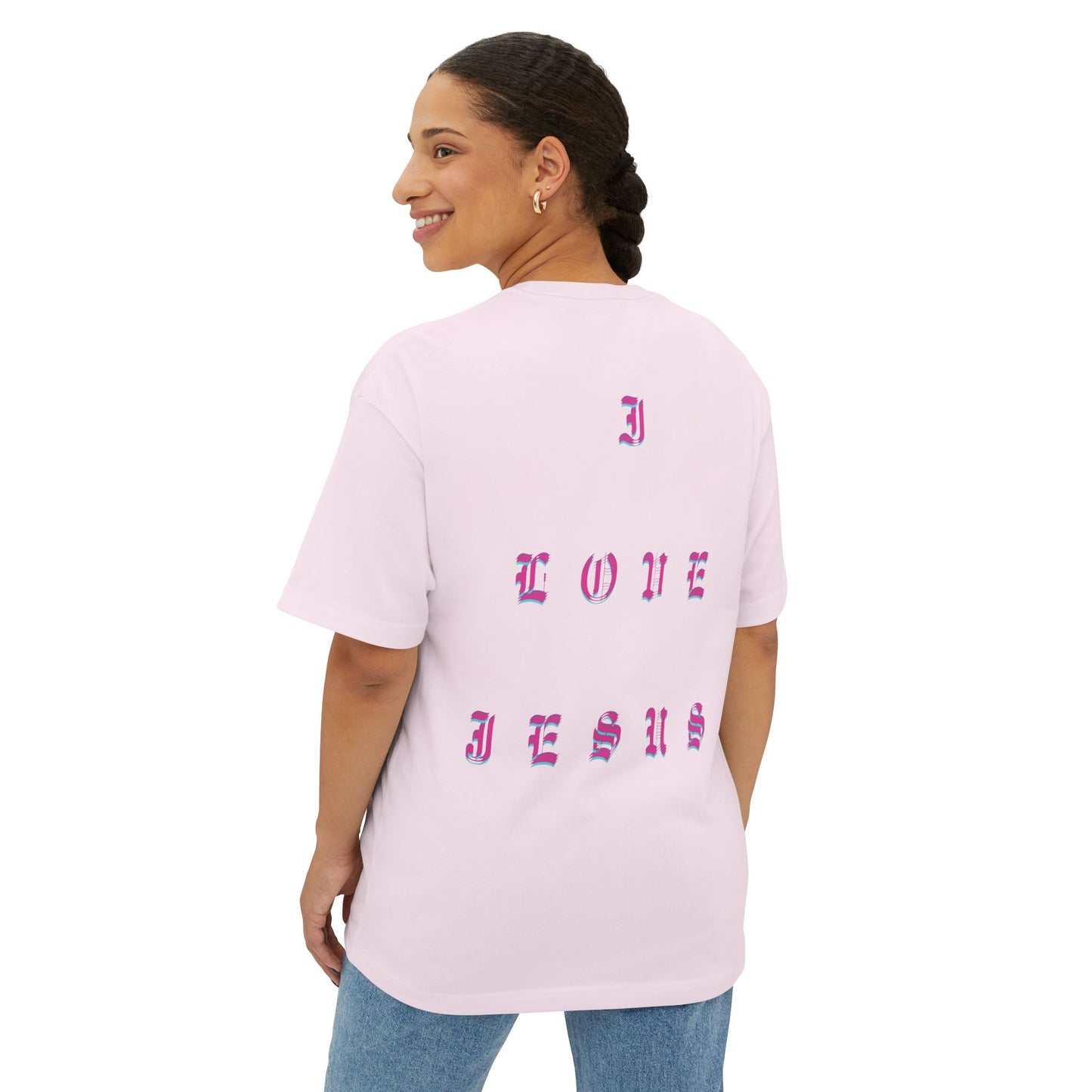 Christian Love Unisex Oversized Tee, Casual T-Shirt for Worship, Gift for Believers, Faith-Based Apparel, Everyday Wear