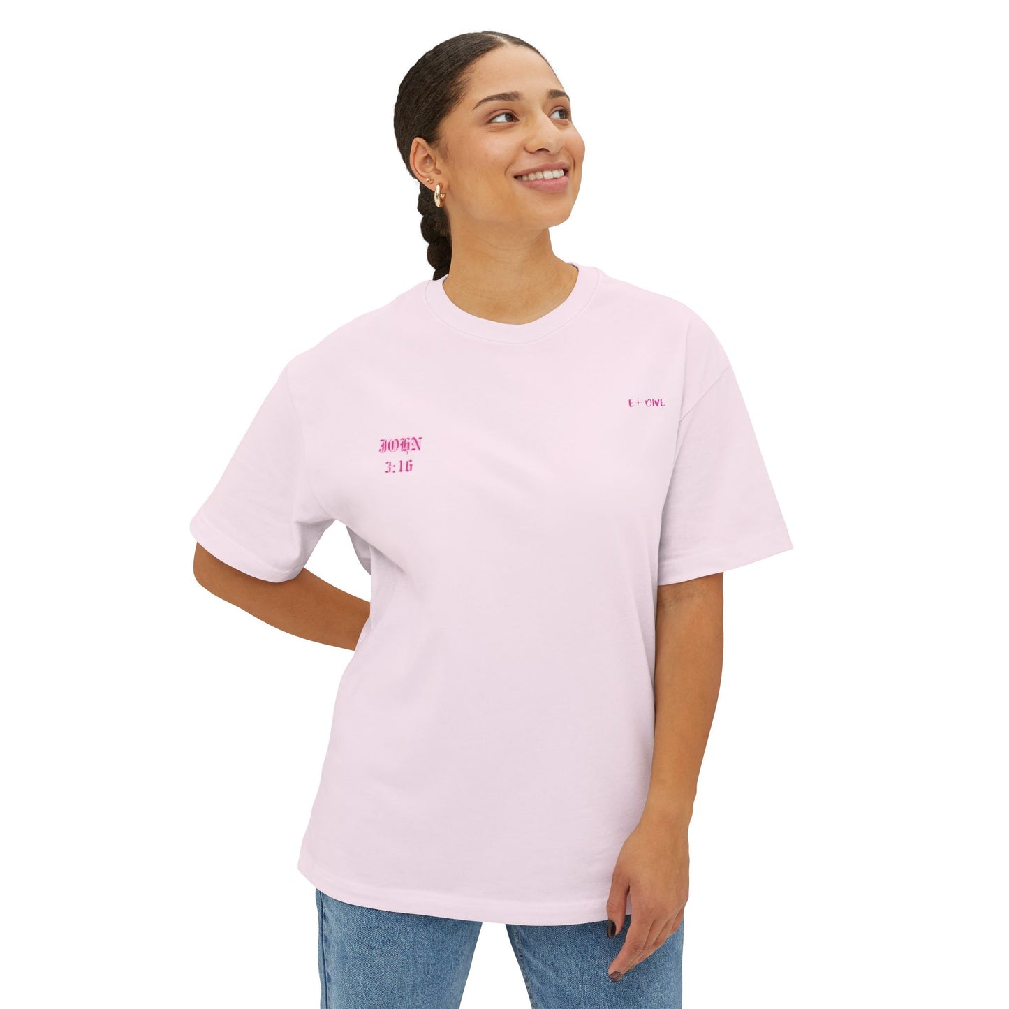 Christian Love Unisex Oversized Tee, Casual T-Shirt for Worship, Gift for Believers, Faith-Based Apparel, Everyday Wear
