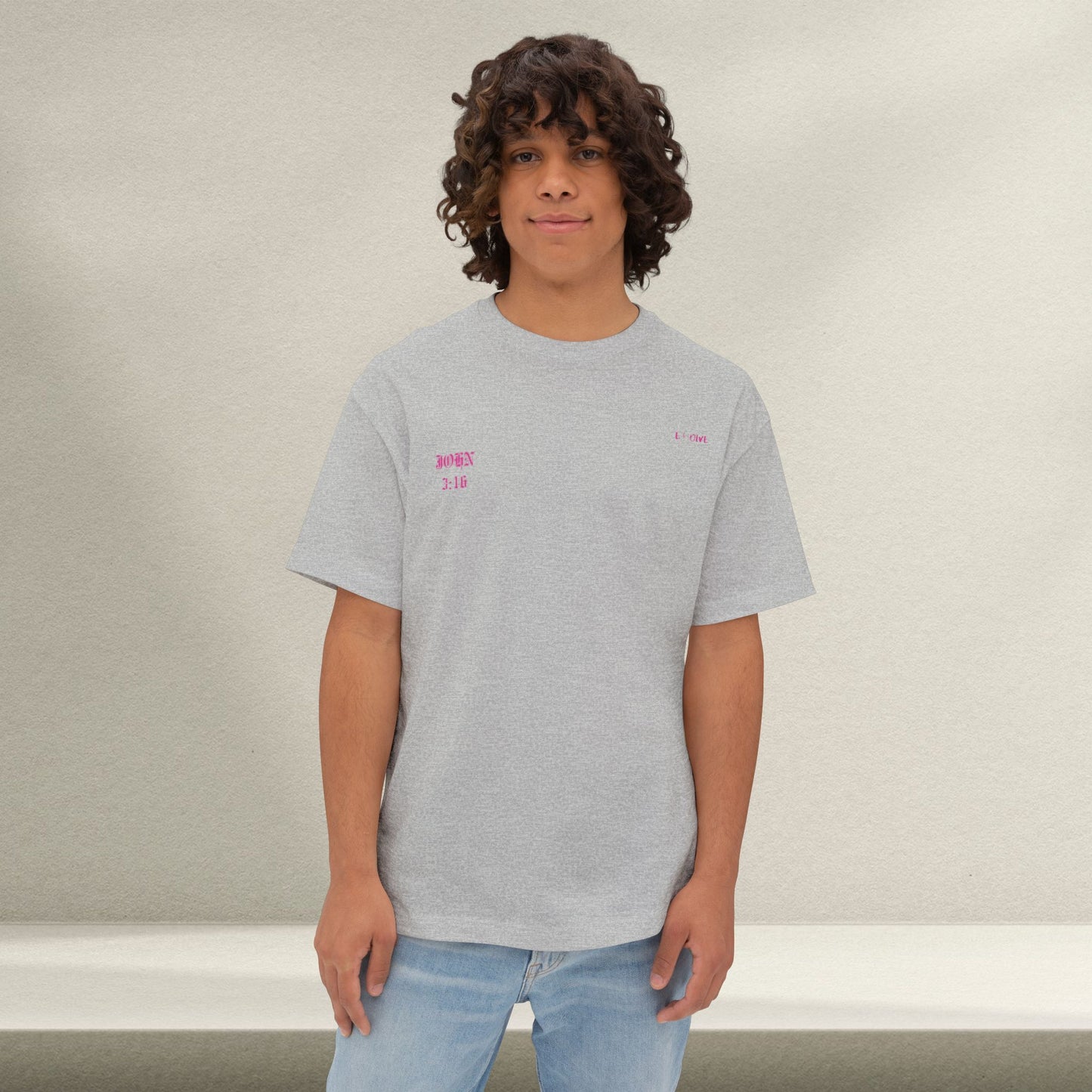 Christian Love Unisex Oversized Tee, Casual T-Shirt for Worship, Gift for Believers, Faith-Based Apparel, Everyday Wear