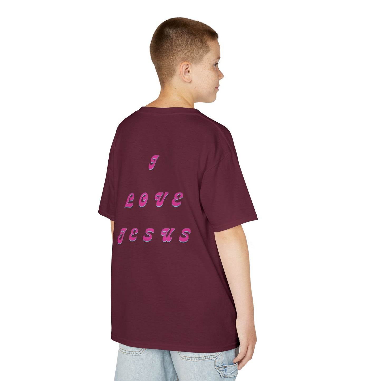 Kids I Love Jesus T-Shirt, Faith Tee for Children, Christian Kids Apparel, Religious Gift for Kids, Cute Youth Top