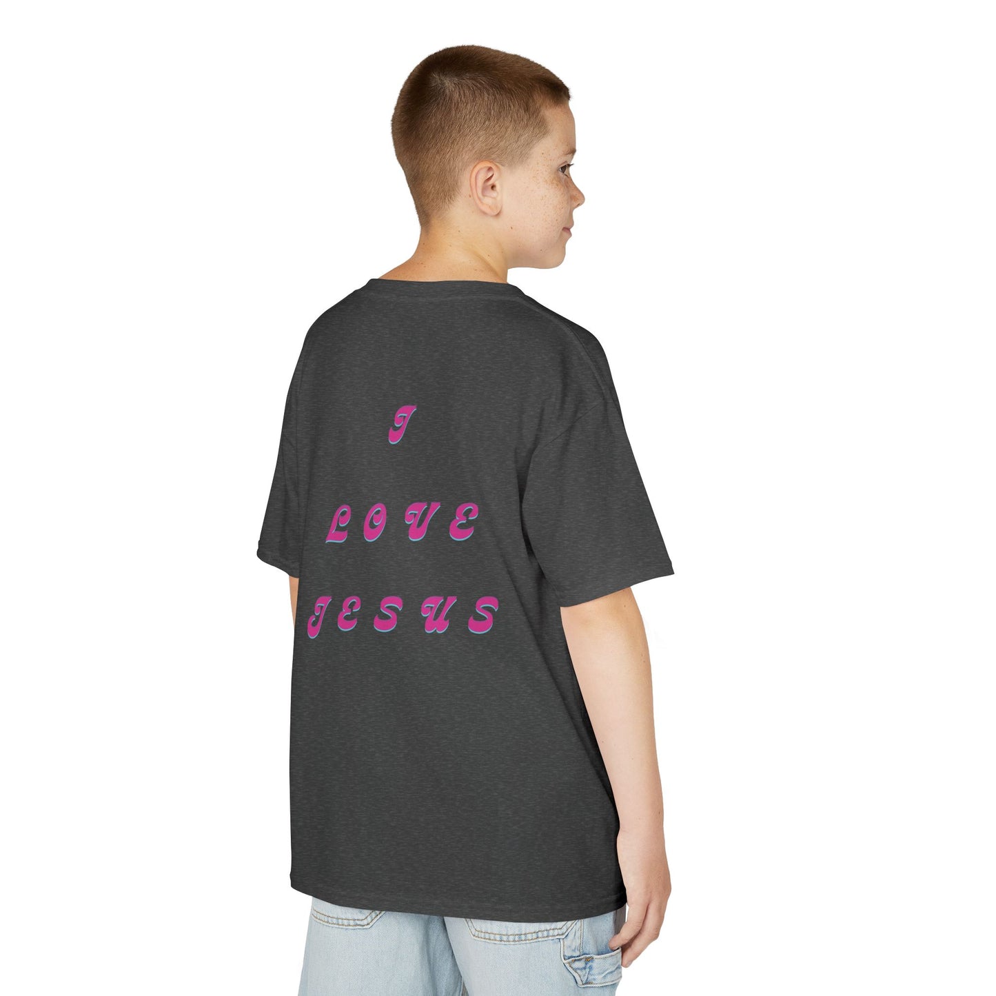 Kids I Love Jesus T-Shirt, Faith Tee for Children, Christian Kids Apparel, Religious Gift for Kids, Cute Youth Top
